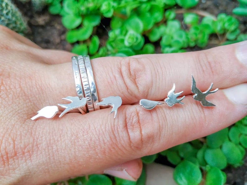 Birds stud earrings