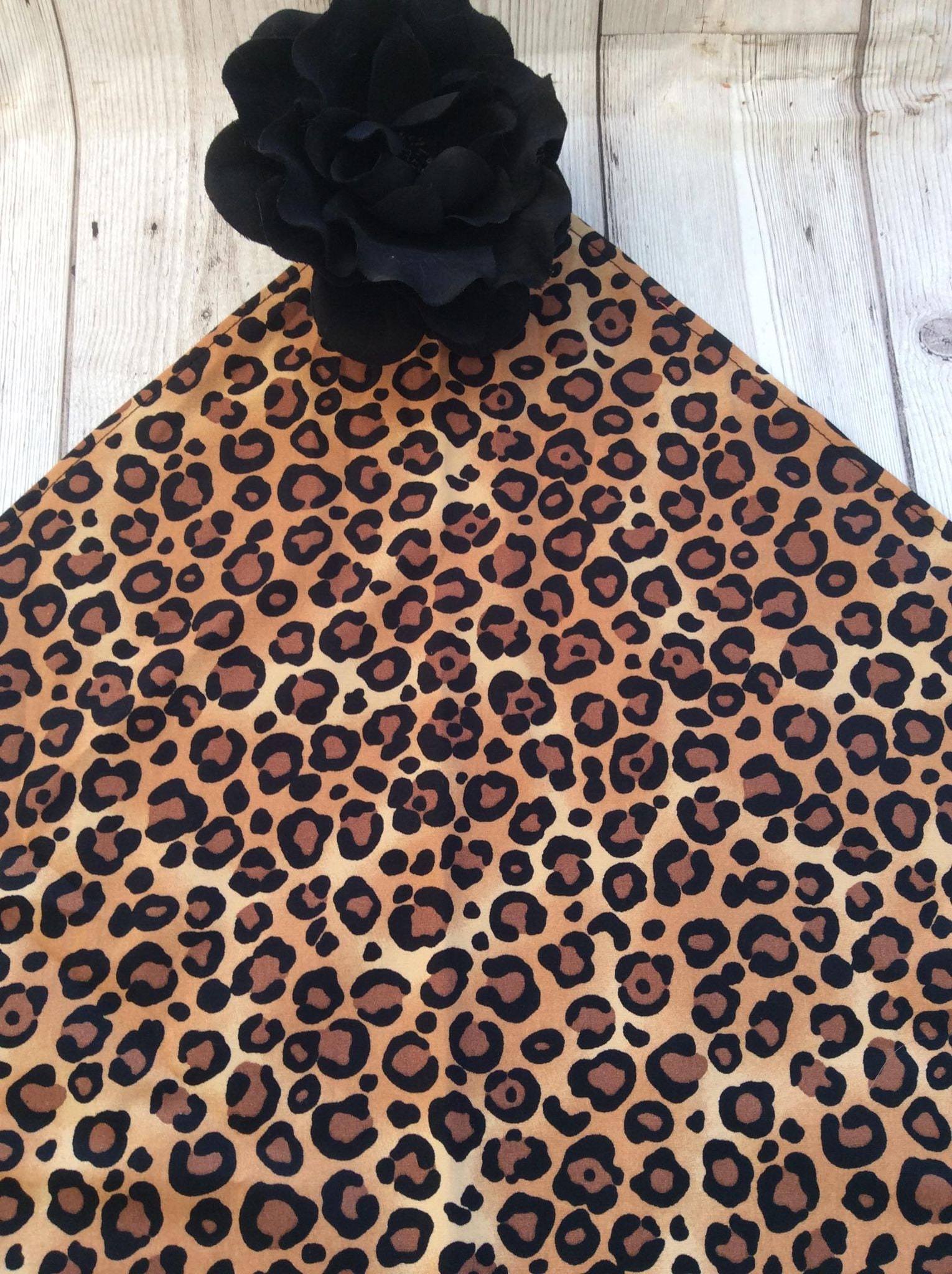 Vintage Style Retro Handmade Leopard Print Headscarf, Land