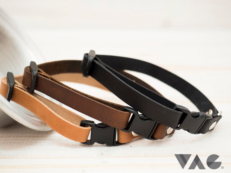 Small Dog Collar Cat Collar Leather Collar Breakaway Etsy