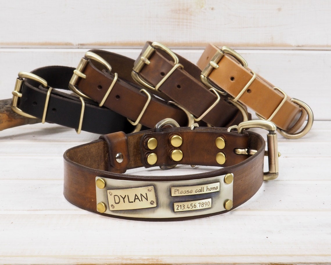 Dog Collar Dog Collar Leather Dog Collar Personalized Etsy