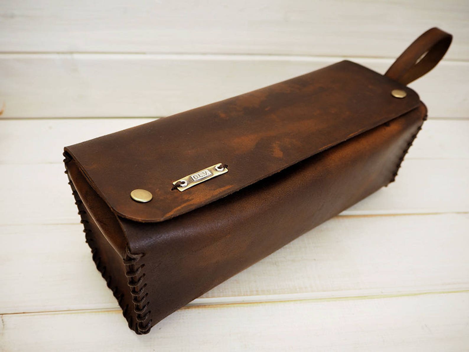 Toiletry Bag Personalized Mens Leather Toiletry Bag Dopp Etsy
