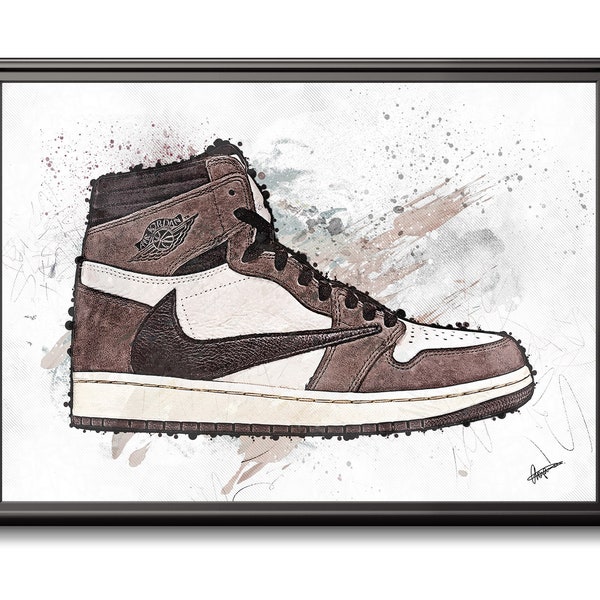 Travis Scott Mocha Air Jordan 1 Sneaker Print
