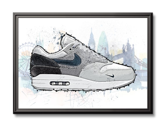 Nike Air Max 1 Londres / Entrenador Sneaker Wall Art Print / - Etsy