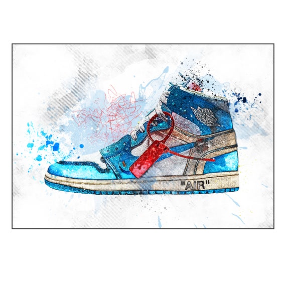 Off White Air Jordan Unc / Nike / Trainer / Sneaker Wall Art - Etsy