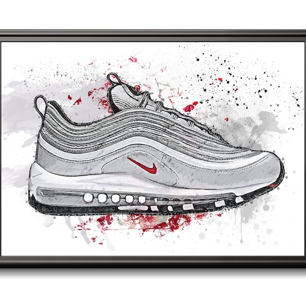 Air Max 97 Silver Bullet Original Design Sneaker Print