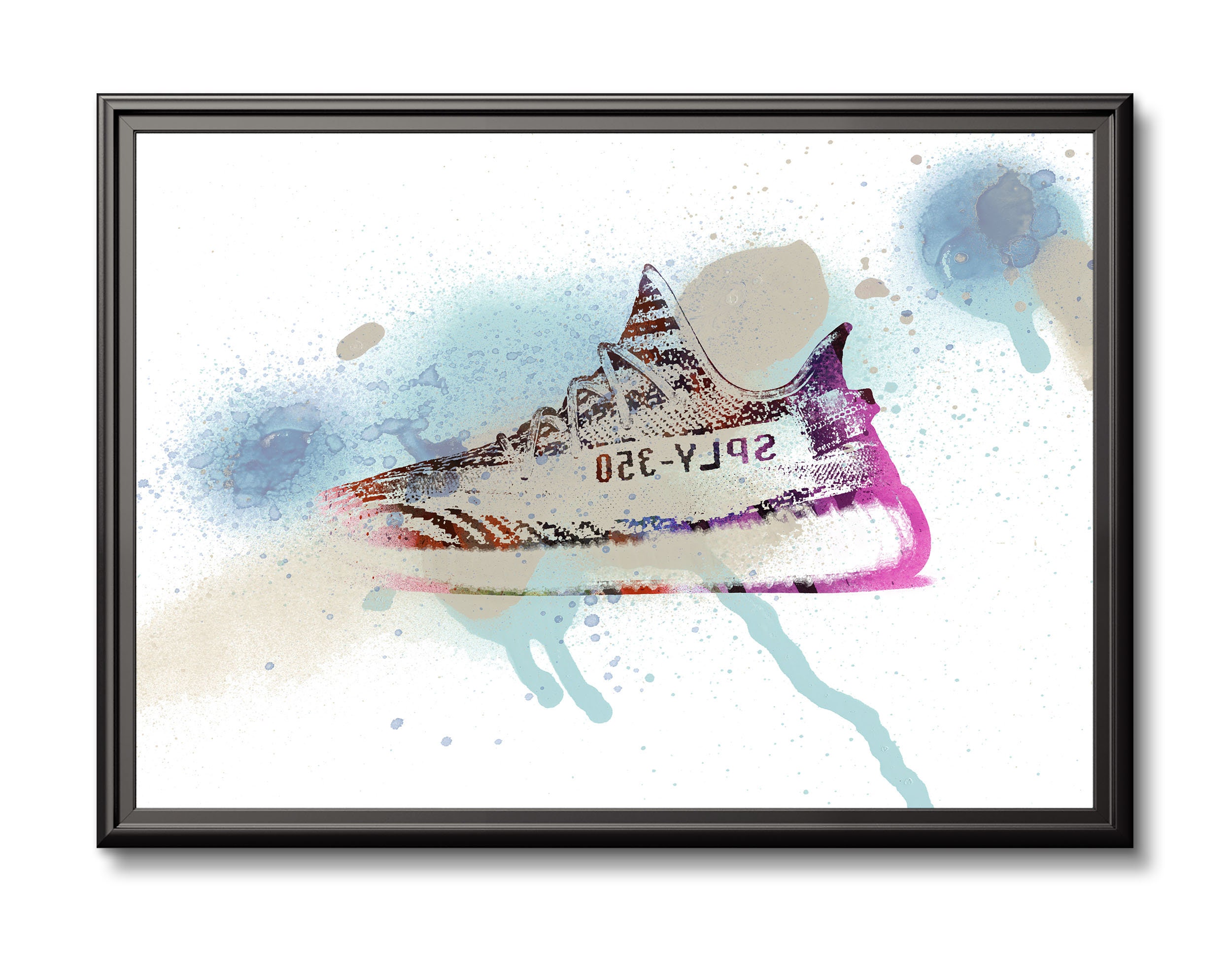 Adidas Yeezy Zebra 350 Poster Etsy Mexico