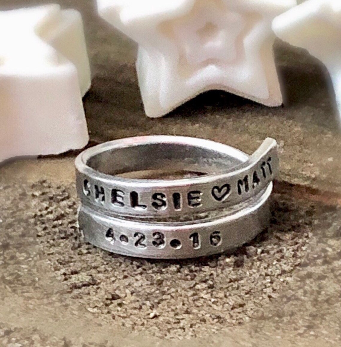 Personalized ring with date Custom engraved ring for women Etsy