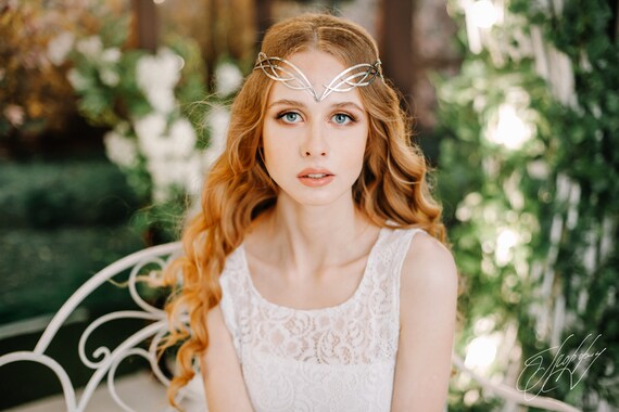 Wedding Diadem Bridal Elven Tiara Elf Leaf Crown Bridal Etsy