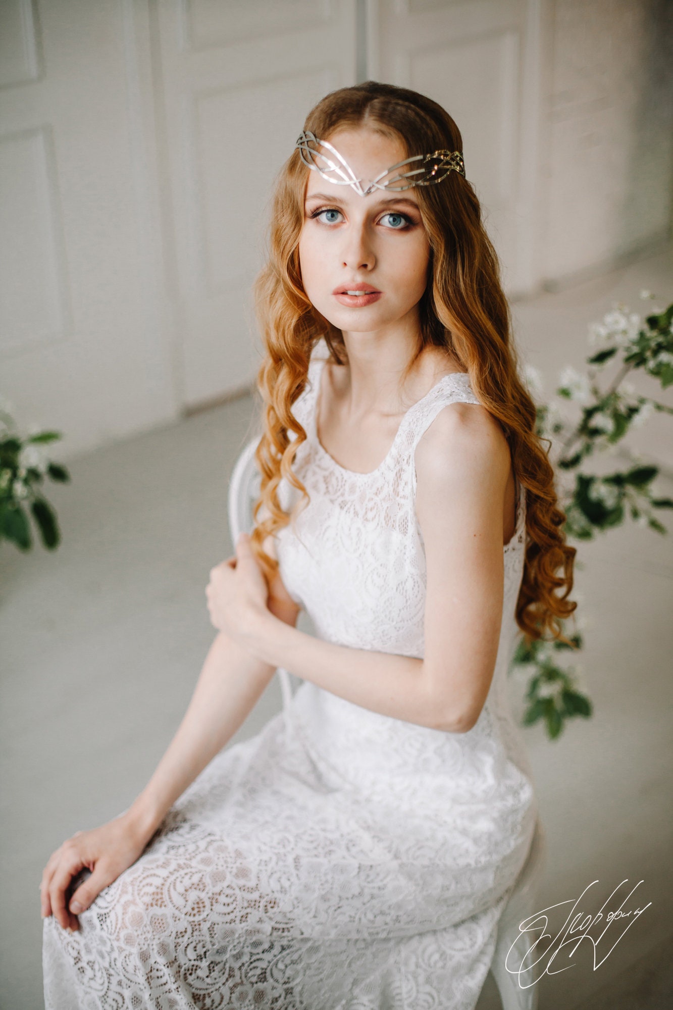 Wedding Diadem Bridal Elven Tiara Elf Leaf Crown Bridal Etsy