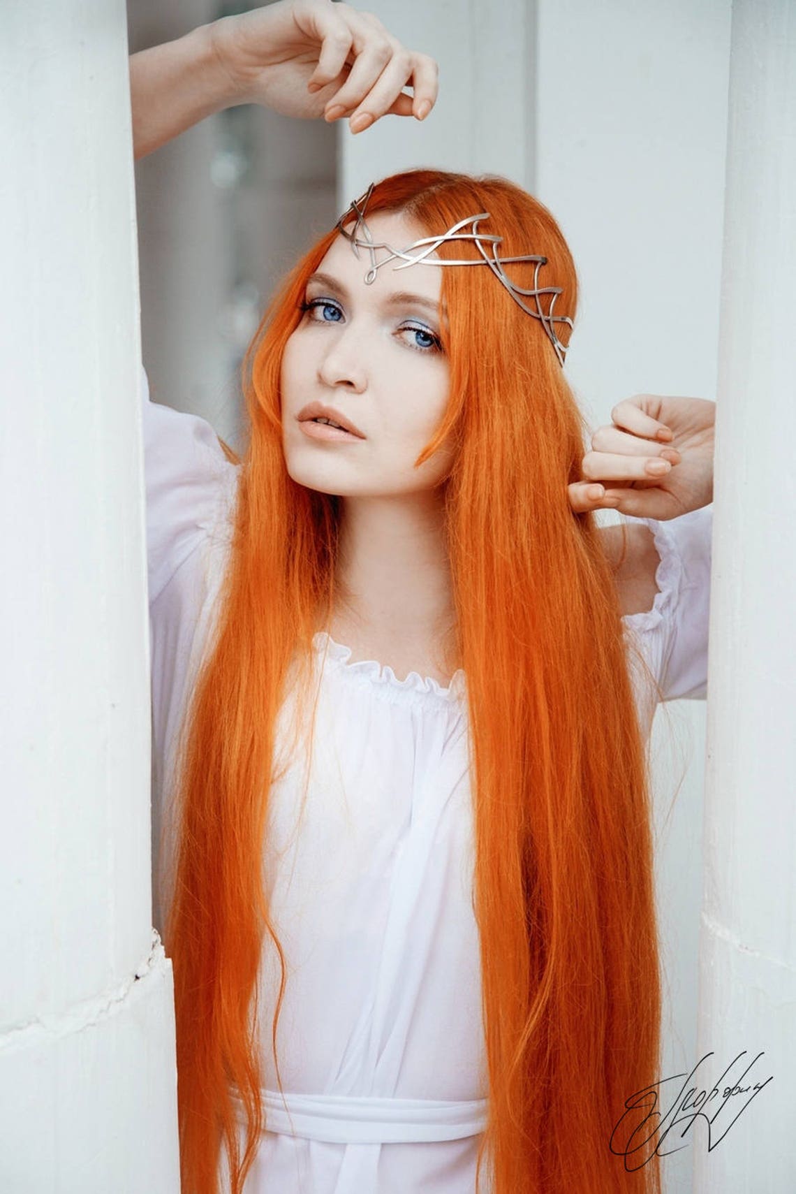 Wedding tiara Bridal Silver Elf Tiara elven Silver circlet Etsy