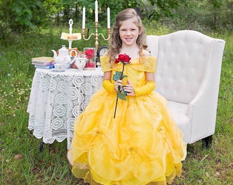 Belle inspired dress, belle dress , beauty and the beast, belle party, belle costume , Halloween costume