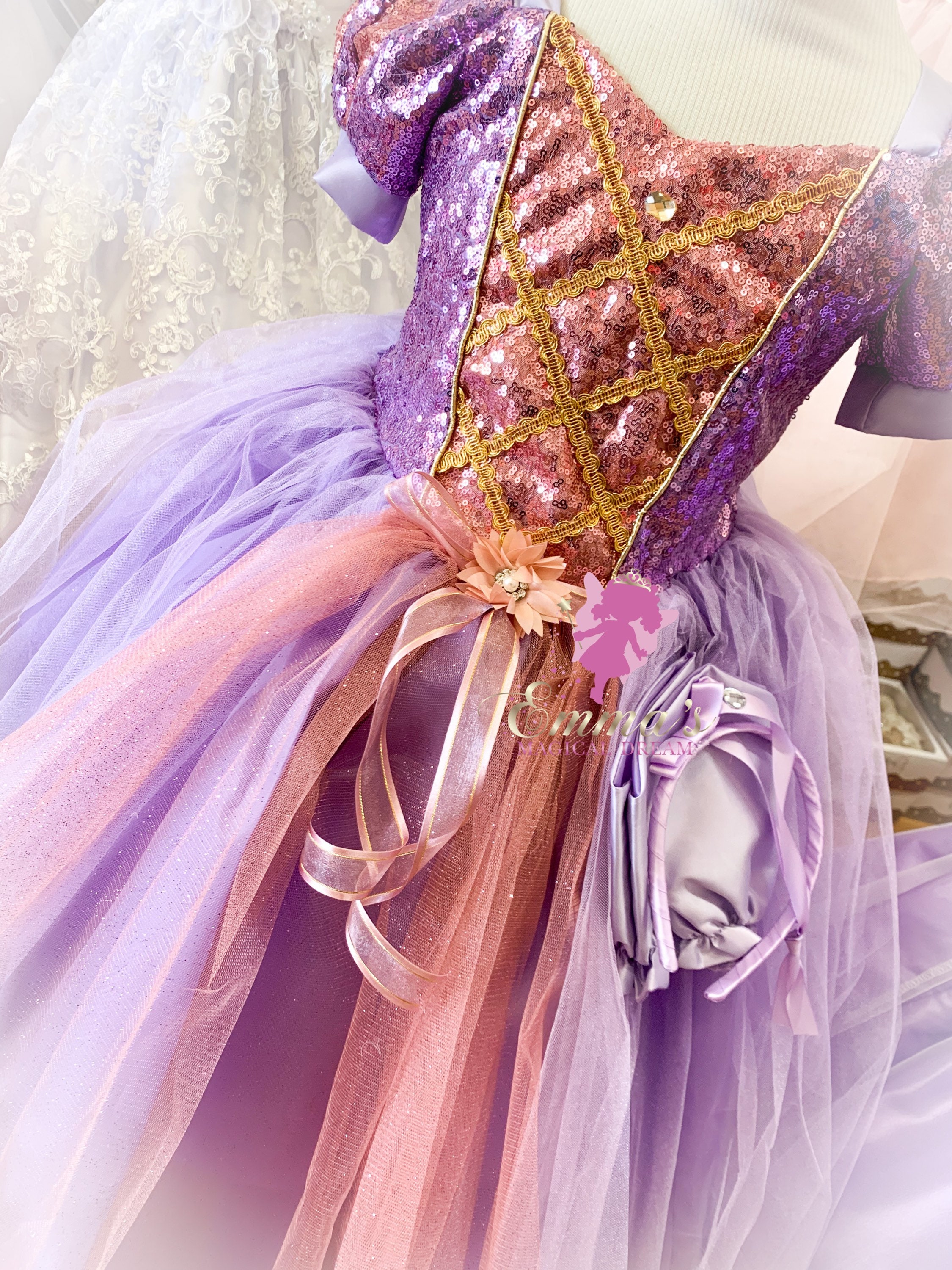 Robe Raiponce / ROBE TANGLED / Costume de princesse de luxe/ 4