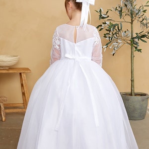 First communion dress / baptism dress / white dress for girls / ivory dress for girls/ holy communion dress image 2