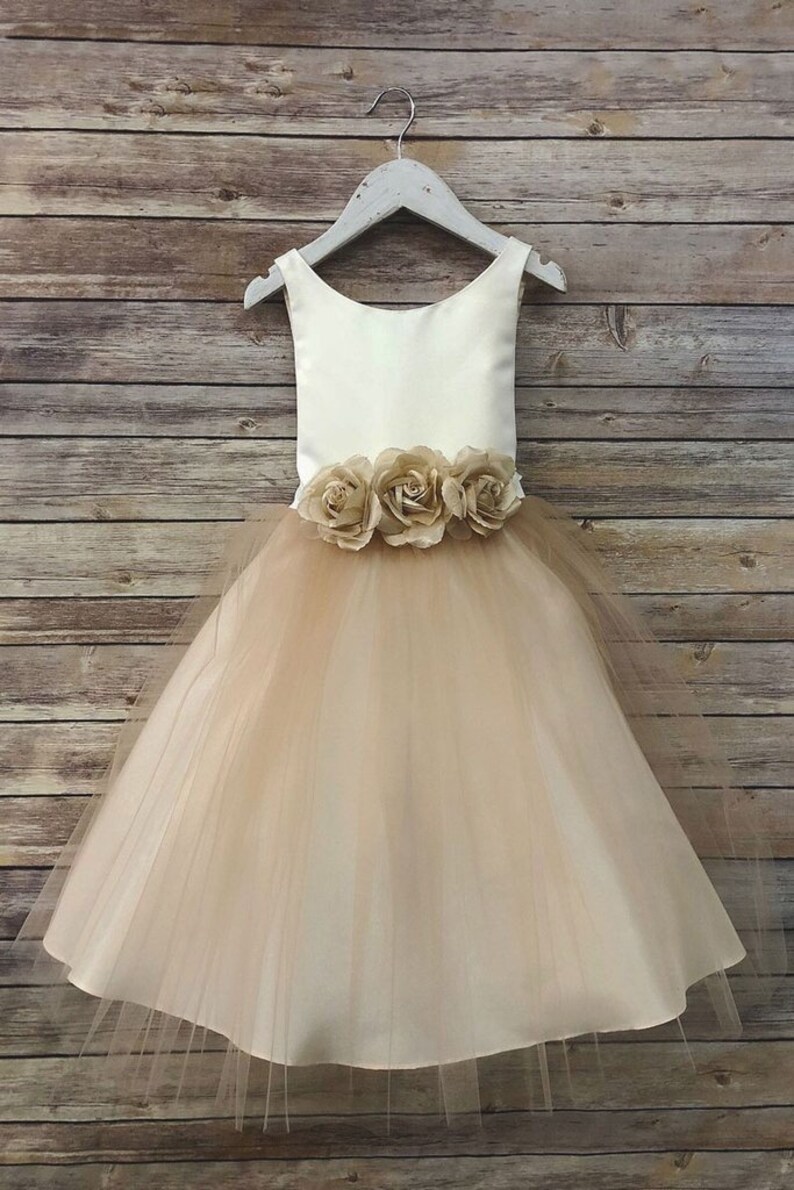 Flower Girl Dress/ Rose Dress / Flower Belt Dress Etsy