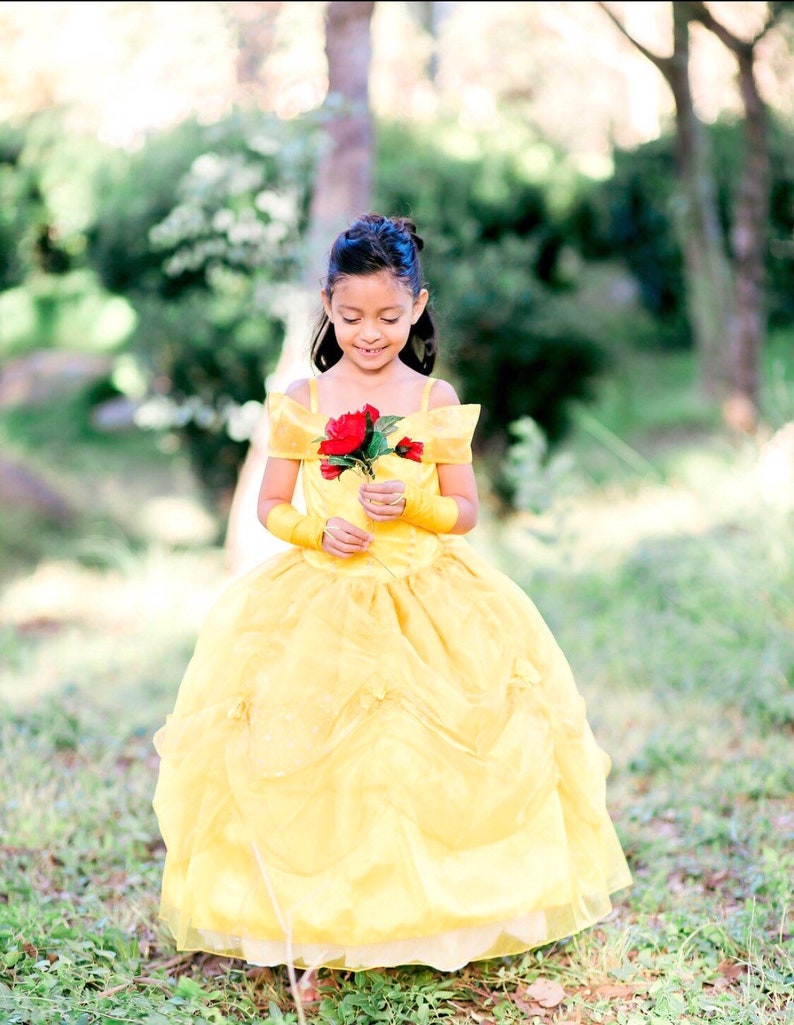 Belle inspired dress, belle dress , beauty and the beast, belle party, belle costume , Halloween costume image 3