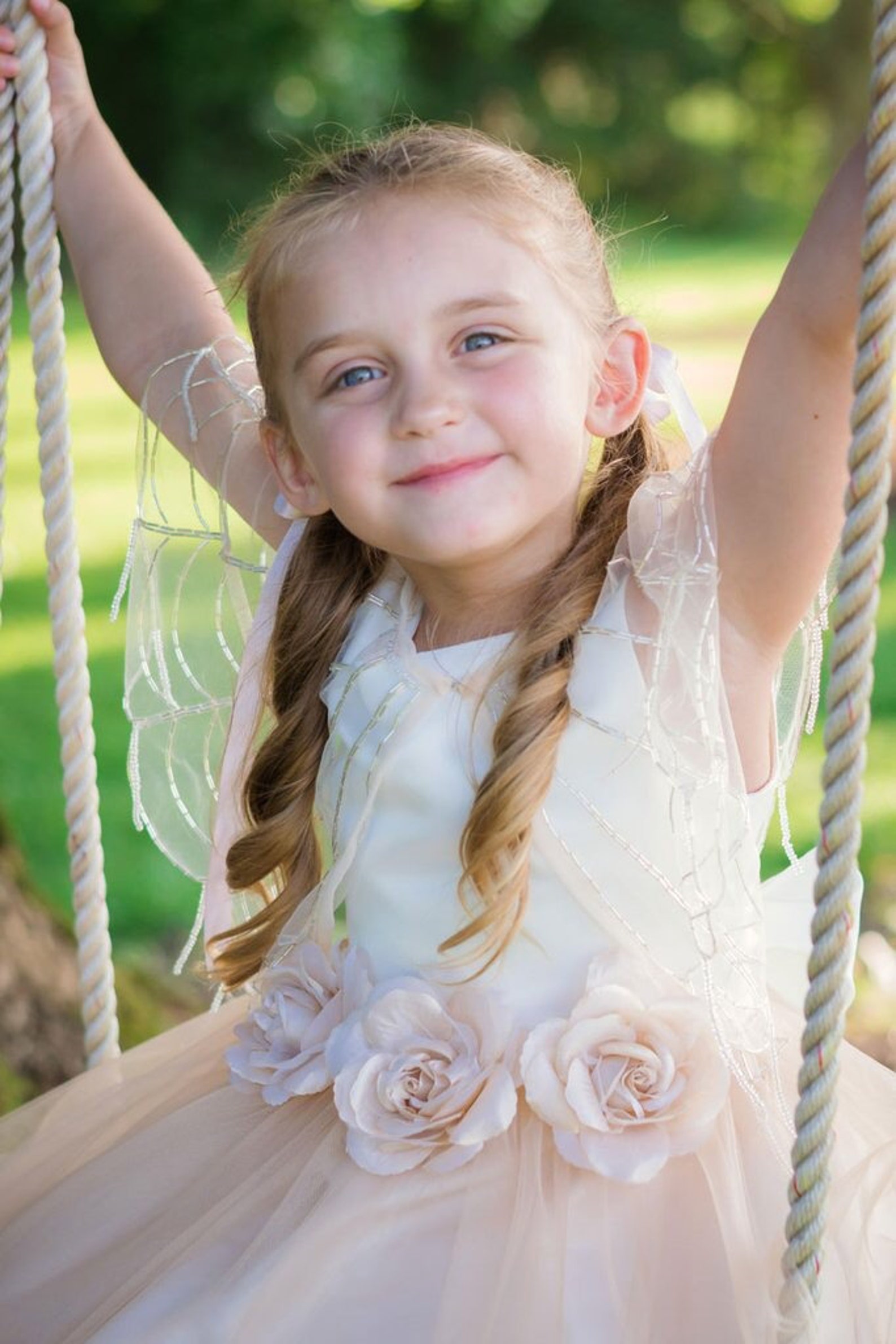 Flower Girl Dress/ Rose Dress / Flower Belt Dress Etsy