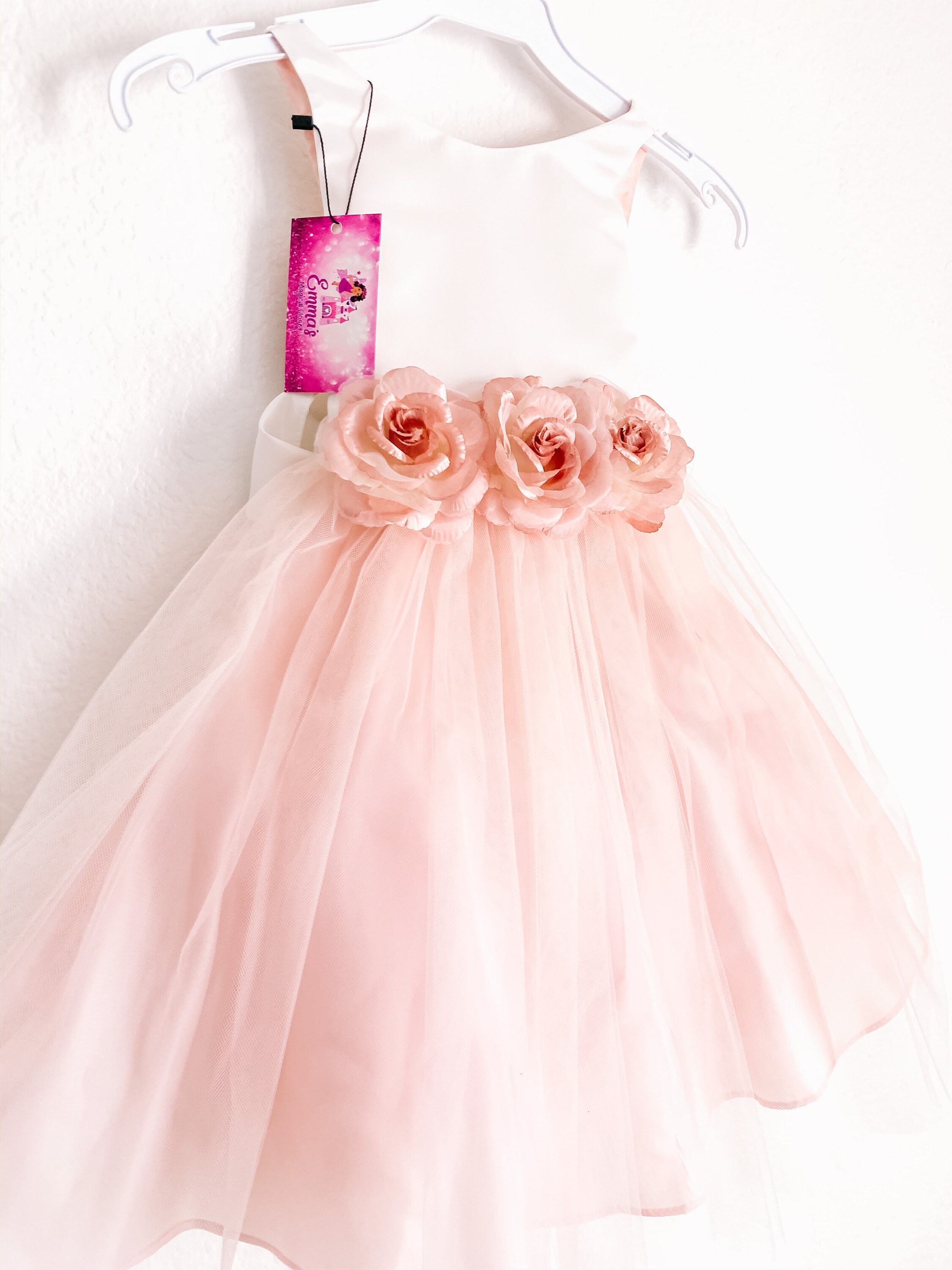 Flower Girl Dress/ Rose Dress / Flower Belt Dress Etsy