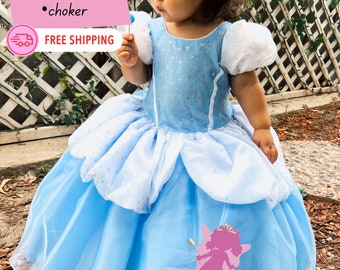 Cinderella dress 4 piece set includes gloves