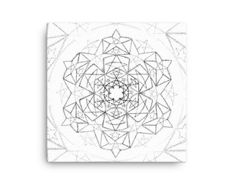 Star Connection Canvas Print, Mandala Coloring, Spiritual Wall Decor