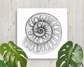 Go with the Flow, Spiral Drawing, Spiritual Art, Canvas Print