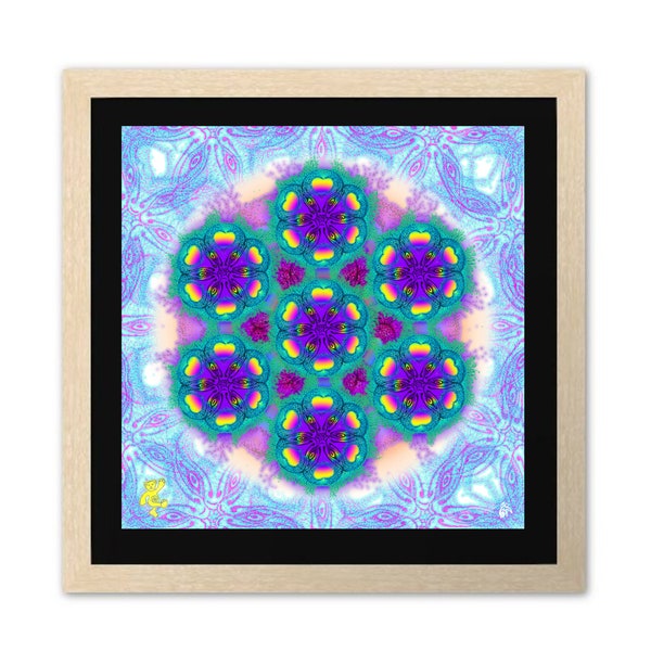 Alien Flower of Life, Spiritual Poster, Colorful Arcturian Message, Cosmic Connection, Sacred Geometry Inspired