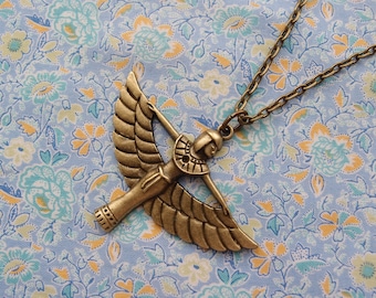 Egyptian Winged Goddess Pendant Necklace