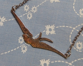 Flying Swallow Bird Pendant Necklace