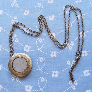 Round Antique Brass Plated Music Notes Locket Pendant Necklace image 3