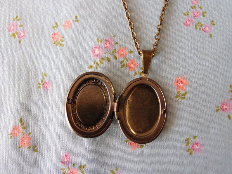 Cloth Locket Antique Brass Plated Oval Locket With Cabochon Pendant Necklace - Etsy