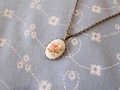 Vintage Rose Cameo Pendant Necklace