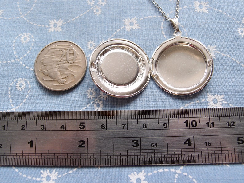 Round Silver Plated Lone Surfer Locket Pendent Necklace image 6