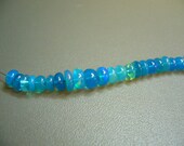 Ethiopian Opal Blue Smooth Rondelle Beads Set of 25