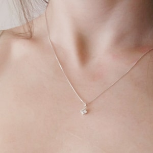 Swarovski Crystal Necklace, Sterling Silver Necklace, Dainty Jewelry, Statement Necklace, Geometric Necklace, Modern Jewelry