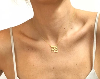 Ahava (Hebrew Love) Necklace, Dainty Love Necklace,  Gold Judaica Necklace, Kabbalah Necklace, Love Charm, Valentine necklace