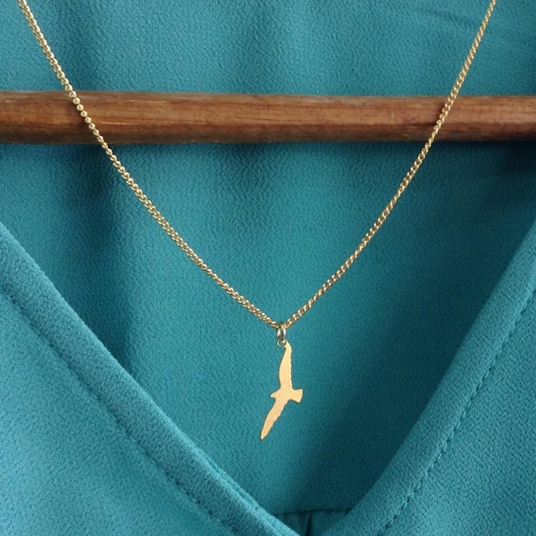 Tiny Seagull ketting, Gouden Meeuw ketting, vriendschap ketting, gouden ketting, petite ketting, vogel ketting, vergulde ketting