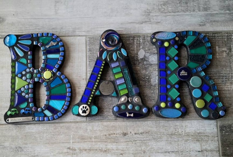 MOSAIC INITIAL LETTER-8 Inch, Made to Order, Personalized gift, Rainbow colors, bohemian decor, unique gift, wedding gift, Custom design image 8