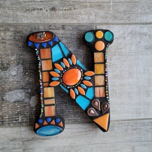 MOSAIC INITIAL LETTER-8 Inch, Made to Order, Personalized gift, Rainbow colors, bohemian decor, unique gift, wedding gift, Custom design image 7