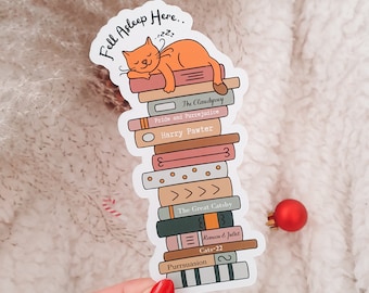 Book Stack Cat Bookmark | Bookish Gift | Bookmark | Book Lover | Book Accessory