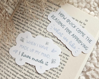 Literary Quote Matte Stickers | Persuasion Jane Austen Sticker | Cosy Classics