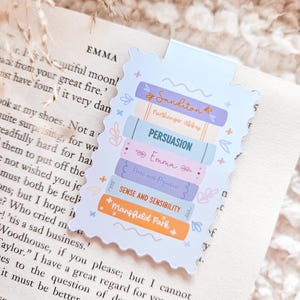 Cosy Classics Book Stack Magnetic Bookmark | Jane Austen Bookmark