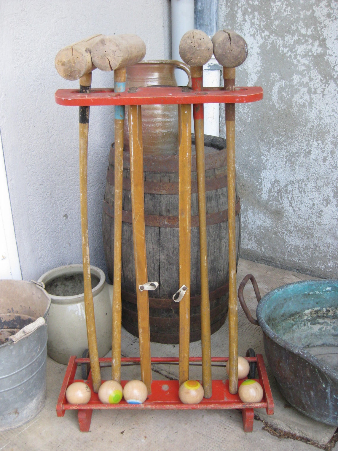Vintage Français jeu de croquet en bois pour 4 joueurs dans le Etsy