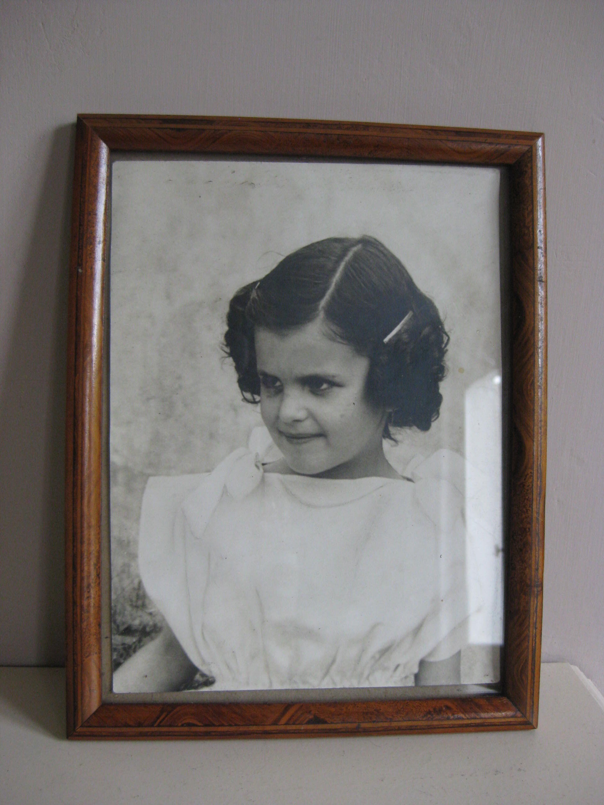 Français Cadre Photo Mural en Bois Vintage avec La Originale.