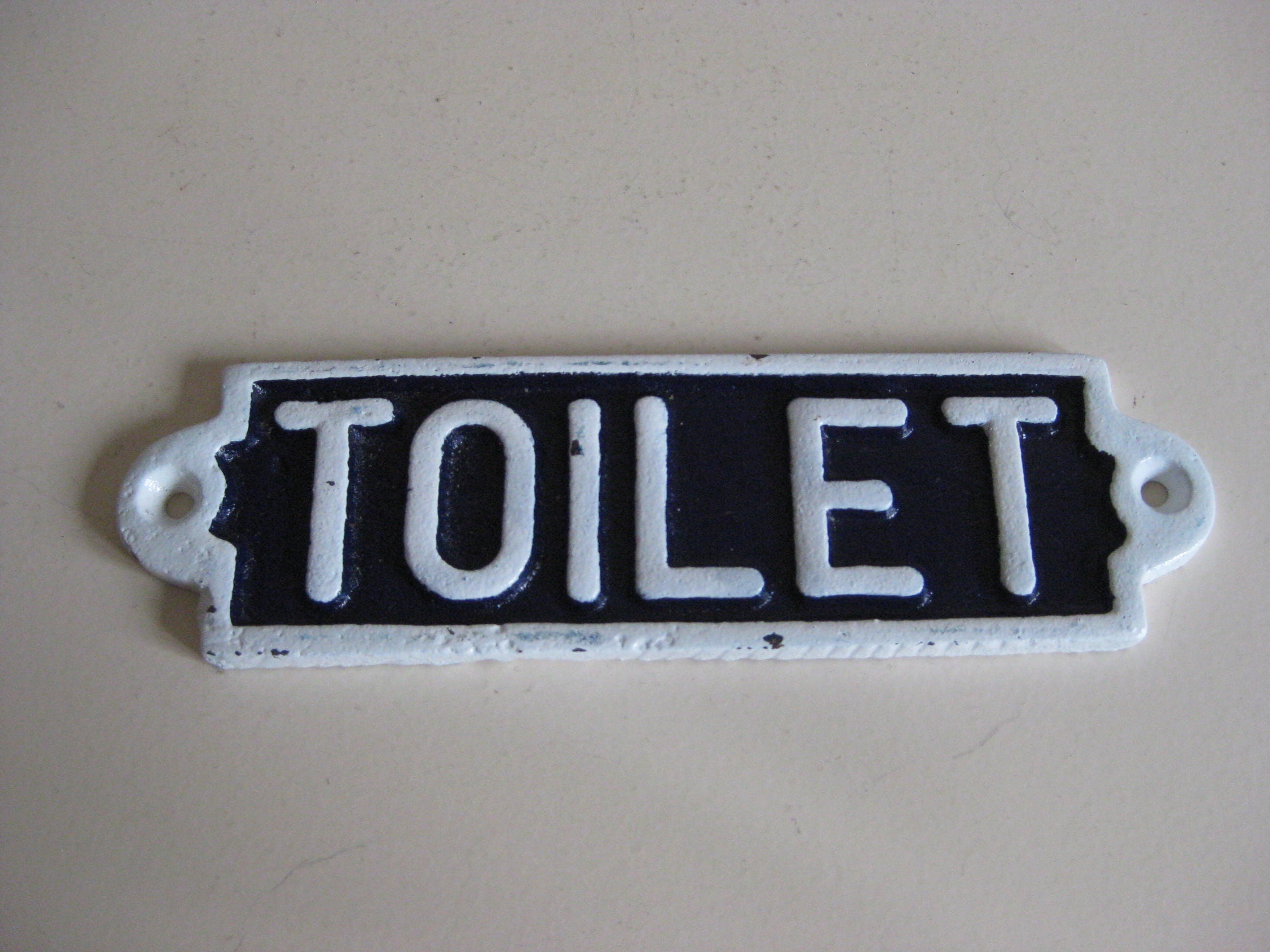 Plaque Signalétique de Toilette en Fonte Vintage Français Authentique.