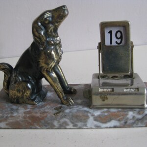 French perpetual office calender on a marble base.