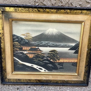 Framed Japanese Mt. Fuji Painting