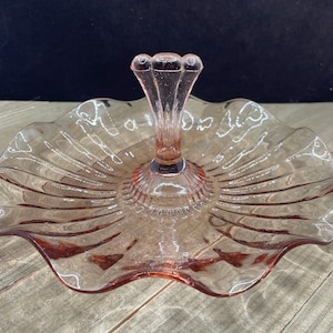 Pink Depression Glass Candy Dish