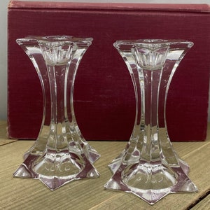 Crystal Pedestal Star Candle Holder Set
