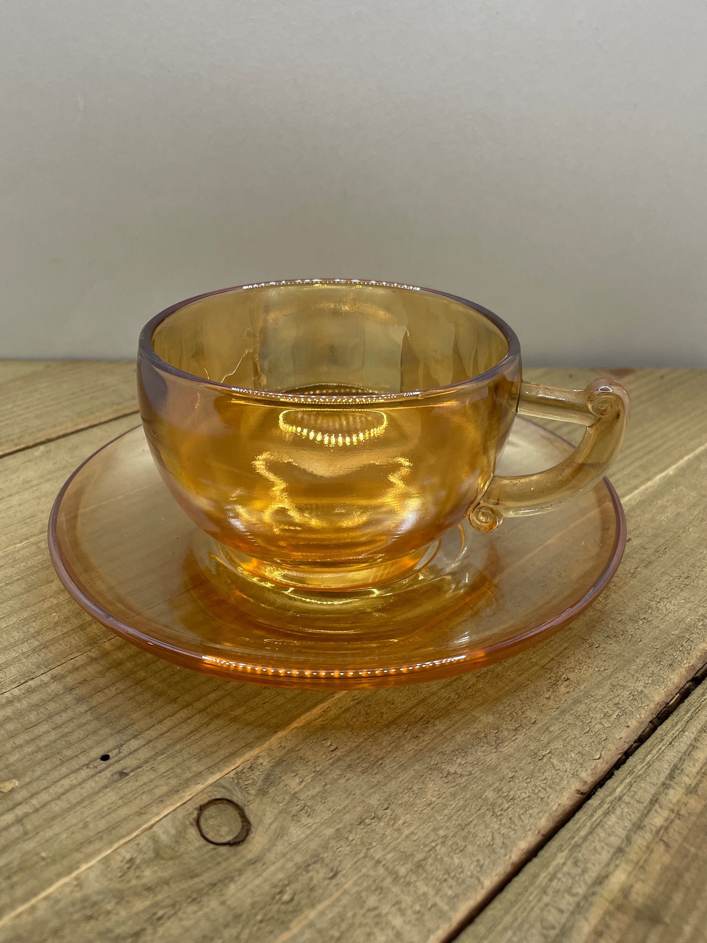 Orange Glass Teacup - Etsy