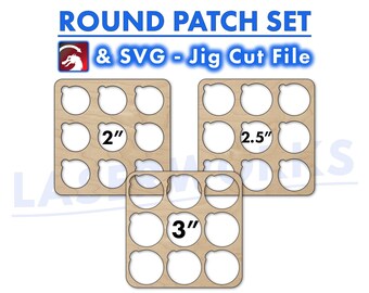 Set leren graveermal: 2-3 inch ronde sjabloon (SVG- en LightBurn-bestand)