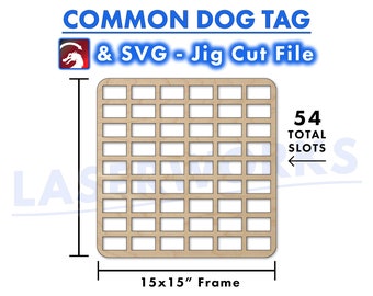 Dog Tag-gravuremal: 54 rastersjabloon, SVG- en LightBurn-bestand